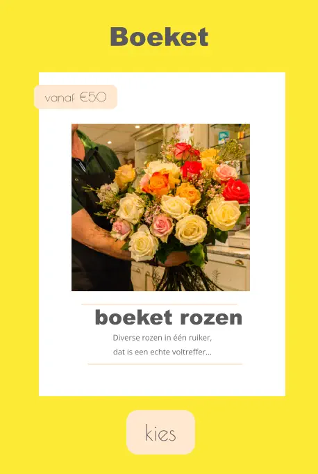 kies Boeket  vanaf €50  boeket rozen Diverse rozen in één ruiker,  dat is een echte voltreffer…